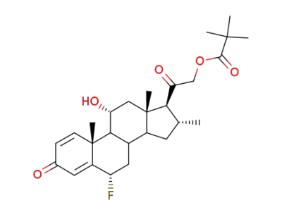 2,2-Dimethyl-propionic acid 2-((6S,10R,11R,13S,16R,17S)-6-fluoro-11-hydroxy-10,13,16-trimethyl-3-oxo-6,7,8,9,10,11,12,13,14,15,16,17-dodecahydro-3H-cyclopenta[a]phenanthren-17-yl)-2-oxo-ethyl ester
